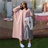 STJDM Camicia da Notte Donna Autunno Manica Lunga 4XL Oversize Chic Rosa Ricamo a Righe Stile Coreano Kawaii Elegante Trendy