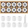 AKONE Mini portacandele con foro da 1,8 cm, in ceramica, 10 pezzi, portacandele a bastoncino bianco, portacandele in ceramica per cerimonie altari, illuminazione di candele, decorazione per interni (bianco)