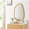 [en.casa] Specchio da Parete 80 x 58 cm Specchio con Cornice in MDF da Linea Irregolare - color Oro