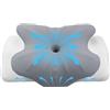 FUNYKICH Cuscino in Memory Foam Doppia Altezza 11/13 cm Design Farfalla,Cuscino Cervicale Ergonomico per Dormire sul Fianco, sulla Schiena,Federa Rimovibile Traspirante Grigio Chiaro 60x39 cm