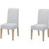 IlGruppone Coppia di coprisedia con Schienale in Tessuto Elasticizzato antimacchia in 10 Colori Vestisedia - Bianco - 2 Pezzi