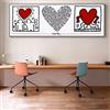 EUpMB Pittura a Olio Astratta su Tela Poster e Stampe Immagini su pareti per Soggiorno, Arte Astratta dei Graffiti di Keith Haring Peace Love Street Art He 40x120cm Senza Cornice L499