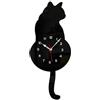 Grendly Orologio da Parete a Pendolo Con Gatto Nero, Forma di Gatto, Coda Mobile, Oscillante, Stravagante, Divertente, Facile da Usare