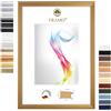 FRAMO Cornice portafoto in legno 75 x 98 cm (misura dell'immagine) in oro semplice, dimensioni a scelta, cornice per poster, puzzle, collage fotografico, realizzata su misura, cornice su misura