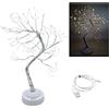 MAKA change your life quality MAKA Albero di Betulla Bianco 35-45 cm Dorato Classico Artificiale Alberello di Natale Illuminato Luce Led con Batterie (non incluse) o USB Rami Regolabili 14-108 Luci Mini (Argento-45cm-lucciole)