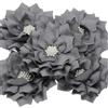 PATIKIL 3.5 Fiori di Chiffon, 5 Pz Fiori di Stoffa con Perle e Strass per Applicazioni su Abiti, Craft, Fascie per Capelli, Decorazioni per Matrimoni e Feste, Grigio