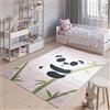 TAPISO Emma Tappeto Gioco Bambini Antiscivolo Lavabile in Lavatrice Design Stampato Morbido Motivo Animali Panda Bamboo Colorato Sala Giochi Cameretta Stanza Bambini 120 x 170 cm