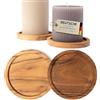 Plogis Vassoio per candele - Set da 2 sottopentola in acacia per candele fino a 10 cm di diametro/Sottopentola in legno rotondo per candele fino a 10 cm di diametro/Porta candele in legno per candele