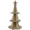 Spetebo XXL Portaoggetti in legno per albero di Natale con puntale a stella - 60 x 29 cm - Piramide decorativa natalizia con 3 ripiani - Decorazione per Natale, Avvento, Inverno da decorare da soli
