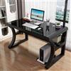 GLMGBP Scrivania per Computer in Vetro temperato con Ripiani portaoggetti - Scrivania da Gioco Semplice e Moderna Rosa per Ufficio Domestico - Ampia postazione di Lavoro (100x60x75 cm)