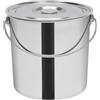 Lilyeriy Secchio in acciaio inox, secchio da 20 litri con coperchio, secchio da cucina in acciaio inox, per latte con mestolo e manico in acciaio inox, contenitore per alimenti