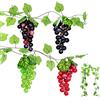 Bakiauli Uva Finta Decorazione, 4 Pezzi Grappoli d'uva 2 Viti Uva Artificiali, Frutta Artificiale per Decorazioni da Cucina, Servizi Fotografici di Matrimoni e Decorazioni da Giardino
