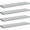 vidaXL Scaffali a Parete 4 pz Grigio Cemento 90x23,5x3,8 cm in MDF