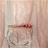 AT17 Tenda Pizzo di Poliestere Shabby Chic Poly-Ciel Collection 140 x 290 Colore Malva