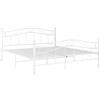 IKAYAA Struttura Letto Matrimoniale in Ferro Battuto a Doghe 140x200 cm Giroletto Matrimoniale 140x200 Doghe Letto Matrimoniale in Metallo-Bianco-140 x 200 cm