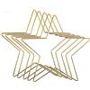 LZLUCKCOME 5 anelli in metallo per fai da te, a forma di cuore/luna/pentagono, acchiappasogni e fai da te, per matrimonio, ghirlanda da sogno (stella a cinque punte (100 mm x 5), oro)