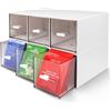 FoiiLiio Organizer per bustine di tè, Scatola Porta tè e Tisane con 3 cassetti, Contenitore per bustine di tè per bustine di tè, zucchero, cialde di caffè
