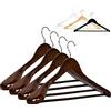 RSR Hangers 25 grucce appendiabiti in legno marrone, 44,5 cm, appendini per giacche, con gancio girevole a 360° e spalle extra larghe