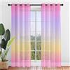 Hiseng 2 Pezzi Tende Voile Trasparente, Decorativi Sheer Tenda per Soggiorno Camera Cameretta Balcone Finestra e Interni,Semi Trasparente Tenda Colore Gradiente Sfumato (55x95cm,Rosa Viola)