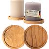 Plogis Vassoio per Candele Rotondo in Acacia - Set di 4 Sottobicchieri per Candele fino a 8 cm di Diametro/Sottobicchieri in Legno per Candele Tonde Candele per Battesimi Sottopiatto per Candele