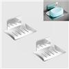 Xfeyaqlo 2 Pezzi Porta Saponetta da Muro, Piattino Portasapone Bagno Acciaio Inossidabile, Porta Sapone per Doccia Adesivo Senza Foratura (Argento)