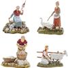 Moranduzzo Set 4 Mestieri Donne per Presepe da Cm 10 Scala 1:20 - Statuine Presepe Indistruttibili - Stile 700', Pittura Rifinita a Mano, Prodotto Ufficiale, Made in Italy, Scultore M. Landi