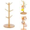 OUDQFCJ 1 PCS Supporto per Bretzel in Bambù, Grande Albero per Bretzel, Porta Tazze, Supporto per Salumi (H x D: 33 x 15,5 cm)