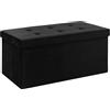 IlGruppone Pouf Contenitore in Velluto Rettangolare Moderno Panca Fondo Letto Cassapanca Soggiorno Panchina per Ingresso Scarpiera Sgabello Panca Moderna - Nero