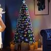 Bakaji Albero di Natale Luminoso Altezza 120 cm con 135 Luci Multicolor Decorazioni Natalizie da Esterno e Interno Effetto Neve Innevato Addobbi Natalizi Design Moderno Elegante Base a Croce