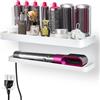 Morwealth Supporto a parete per asciugacapelli Dyson Airwrap Senza foratura, supporto 2 in 1 per Dyson Airwrap Semplice organizzazione Estetico supporto a parete per asciugacapelli Dyson e organizer