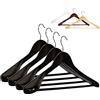 RSR Hangers 25 grucce appendiabiti in legno nero, 44,5 cm, appendini per giacche, con gancio girevole a 360° e spalle extra larghe