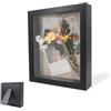 EVDZNA Cornice portafoto 3D, Cornice Profonda da Riempire 20 x 20 cm, con Lastra Acrilica Trasparente, Cornice per Oggetti 3D Più Profonda di 3 cm, per Oggetti, Fiori, Regalo di Nozze, Nero