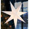 BRUBAKER Stella di Natale di Carta da Appendere da 60 cm - Stella dell'Avvento da Finestra - Stella 3D con Presa E14 - Stella Luminosa per Decorazioni Natalizie con Cavo da 3,5 m - Bianca