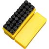 Reuvv Set di punzoni per timbri con 27 pezzi, lettere, numeri e alfabeto, ideale per l'incisione su metallo, legno, plastica