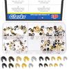 Glarks 240pcs #3/#5/#8/#10 U Shape Zipper Top Stoppers Kit, 5 colori Zipper Slider Retainers, Zipper Top Stoppers aperti, Zipper Slider chiuso per borse/cappotti/giacca/riparazione zip