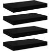 vidaXL Scaffali a Parete 4 pz Neri 40x23x3,8 cm in MDF