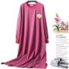 STJDM Camicia da Notte,Camicie da Notte Donna Autunno Manica Lunga 4XL Camicie da Notte Ricamo a Righe Stile Coreano Kawaii Elegante Trendy Oversize Chic XXXL Rosso