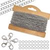 TOAOB THE ONE AND ONLY BABY TOAOB 10 Metri Catene per Collana Fai da Te in Acciaio Inossidabile 3x4mm | Catenella con 50pz Anellini, 20pz Chiusure a Moschetton, Regolabile, per Bigiotteria Bracciali Gioielli Connettoro Pendente