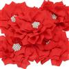 PATIKIL 3.5 Fiori Di Chiffon, 5 Pz Fiori Di Stoffa Con Perline E Strass Per Applicazioni Su Tessuti Per Cucire Abiti DIY Fascie Per Capelli Decorazioni Per Matrimoni E Feste, Rosso