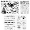 GUIZIYAO Francobolli di Natale in Silicone, 4 Pezzi Timbro di Natale, Trasparente Stamp in Silicone, Stampo per Parole di Benedizione, Timbri Trasparenti, per Fare Carte Decorazione e Fai da te Scrapbooking