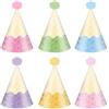 CHarmeFleur 24 Pezzi Coni Gelato Cappelli Festa Cappelli di Carta Colorati per Compleanno Baby Shower Bridal Shower Accessori Festa Decorazione e