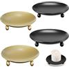 PISTISJACK 4 Portacandele, Piattino Porta Candele 9 cm, Piatto per Candele in Metallo, Sotto Candela per Tealight,per matrimoni, preghiere, feste di famiglia, feste e decorazioni