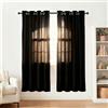 Alaoo 2pcs 50% Tende Trasparenti, 117x137CM, Nero