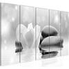Runa Art Murali XXL Fiori Tulipani 200 x 80 cm Bianco E Nero 5 Pezzi - Made in Germany - 506055c