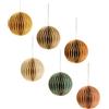 NICROLANDEE Decorazione natalizia, 6 pezzi, bordo glitterato 3D, decorazione a nido d'ape, mini lanterne di carta da appendere, decorazione per albero di Natale, festa di Capodanno, decorazioni