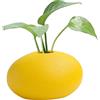 Moiyoudis Vaso in ceramica ornamenti in stile scandinavo da tavolo in ceramica decorativa colore satinato vaso disposizione fiori vaso (B-giallo)