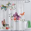LIVETTY Tenda da doccia bianca con farfalle, 180 x 200 cm, con 12 ganci, lavabile, ad asciugatura rapida