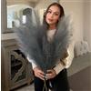 VOULUX - Erba pampas artificiale da 115 cm, con 18 steli, colore: grigio