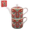 The Leonardo Collection William Morris Strawberry Thief Tea for One | Set di teiera e tazza in ceramica | Bellissimo regalo per uso domestico | elegante teiera stampata