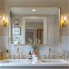 Melodieux Specchio da bagno da parete, 75 x 100 cm, con cornice in metallo, rettangolare, specchio decorativo per camera da letto, soggiorno, ingresso orizzontalmente o verticalmente